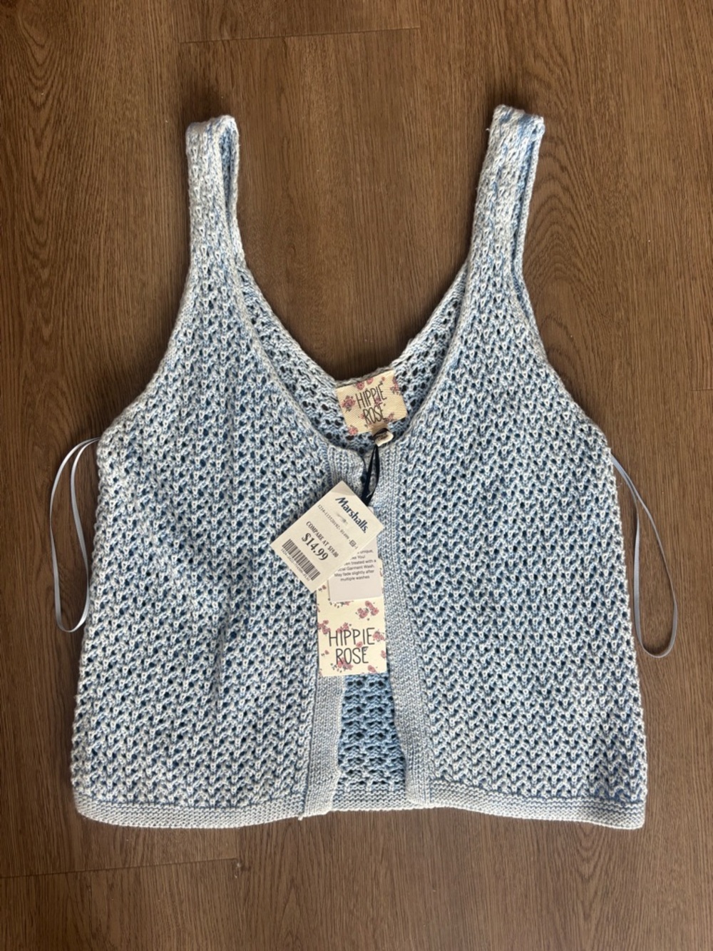 Blue knit top